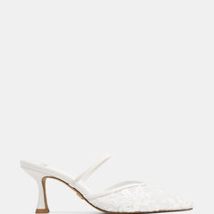 Quinn High Heels White Lace Mesh