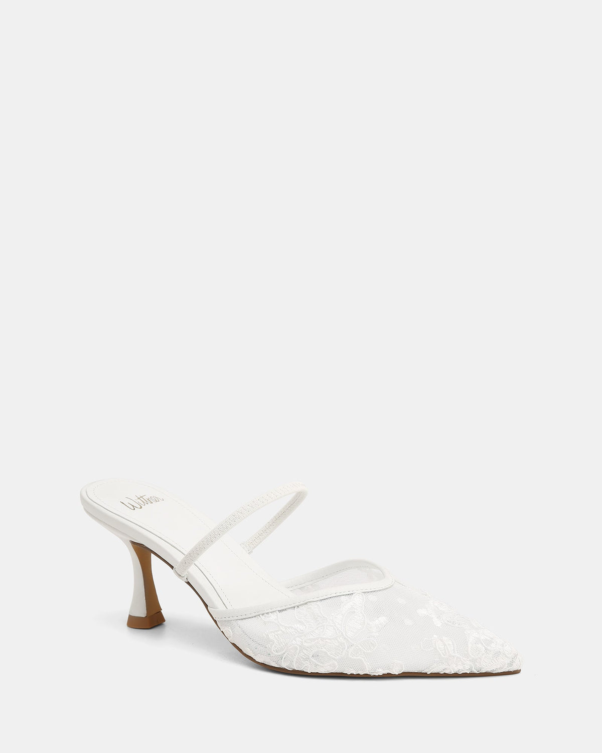 Quinn High Heels White Lace Mesh