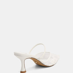 Quinn High Heels White Lace Mesh