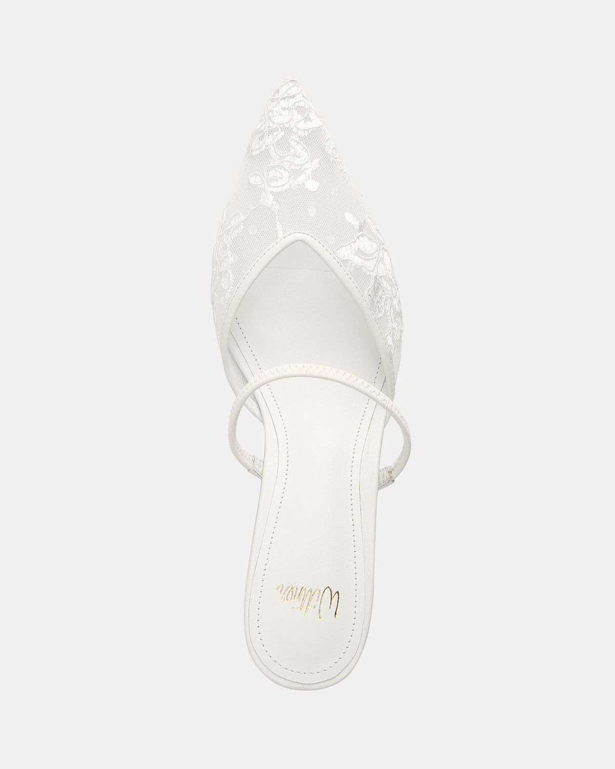 Quinn High Heels White Lace Mesh