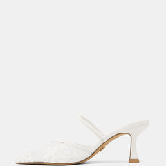 Quinn High Heels White Lace Mesh