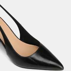 Riker High Heels Black Eel Leather