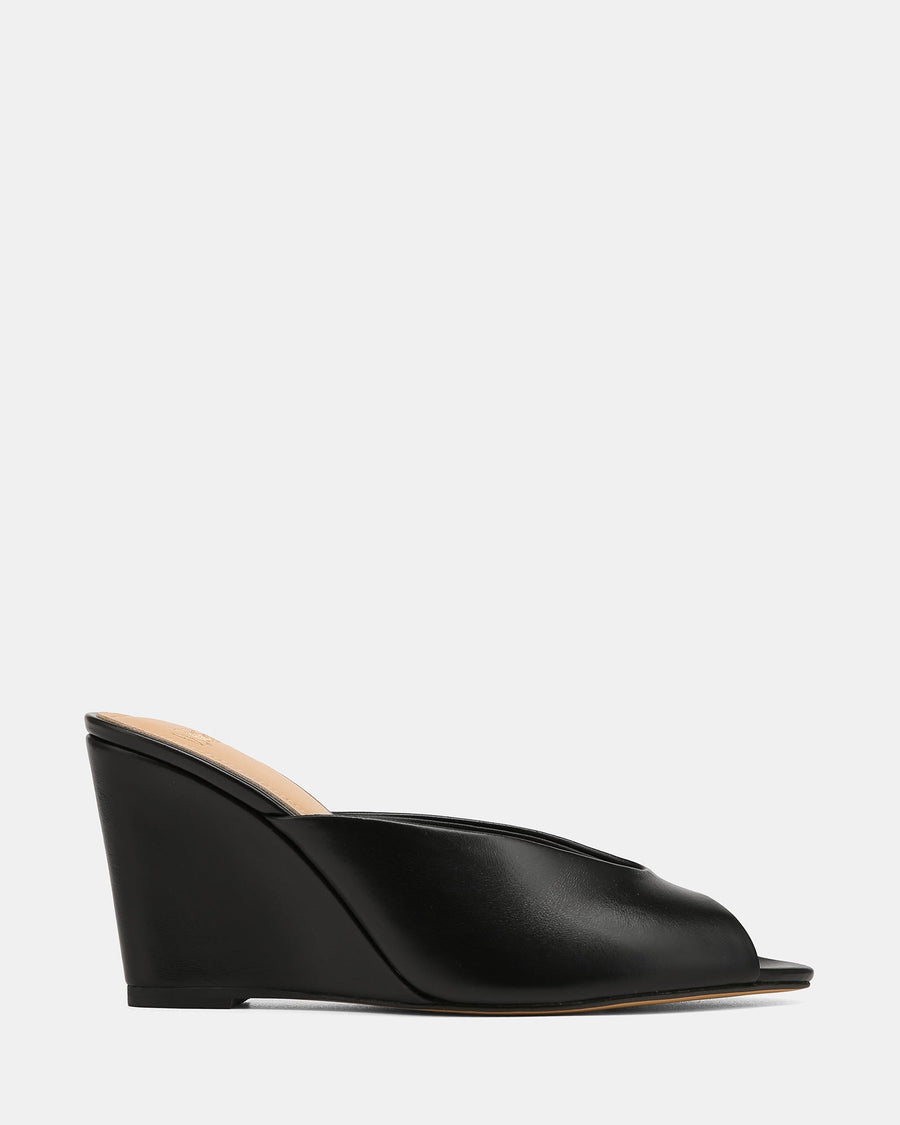 Rio Wedges Black Leather
