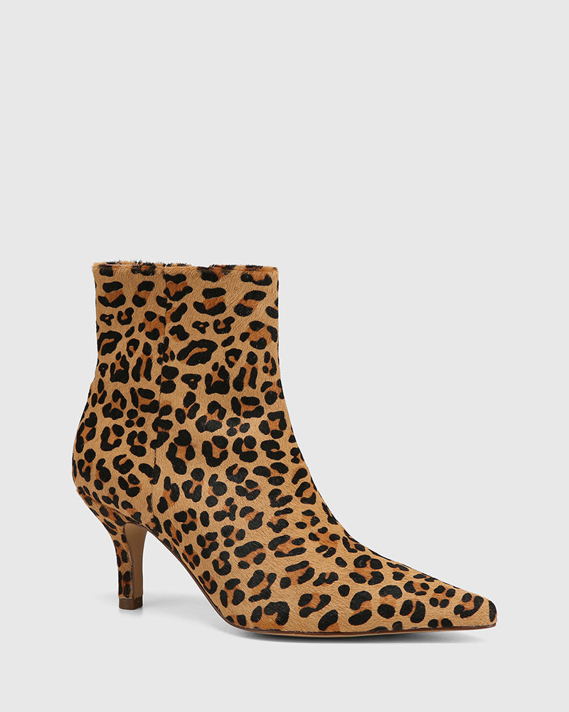 Tadita Ankle Boot Sand Leopard Print Leather