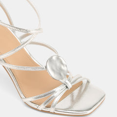 Tatum High Sandals Silver Metallic Leather