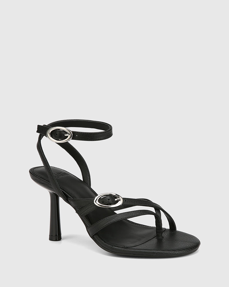 Utari Black Reptile Emboss Leather