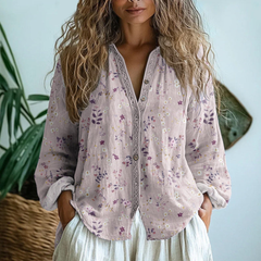 Helena Linen Button-Down Blouse