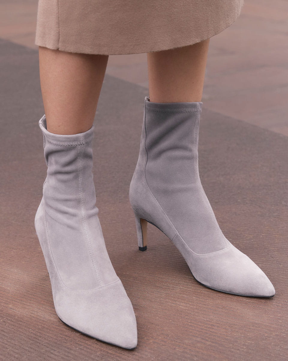 Felix Ankle Boot Cement Grey Suede