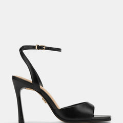Xandy High Sandal Black Leather