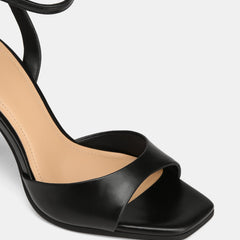 Xandy High Sandal Black Leather