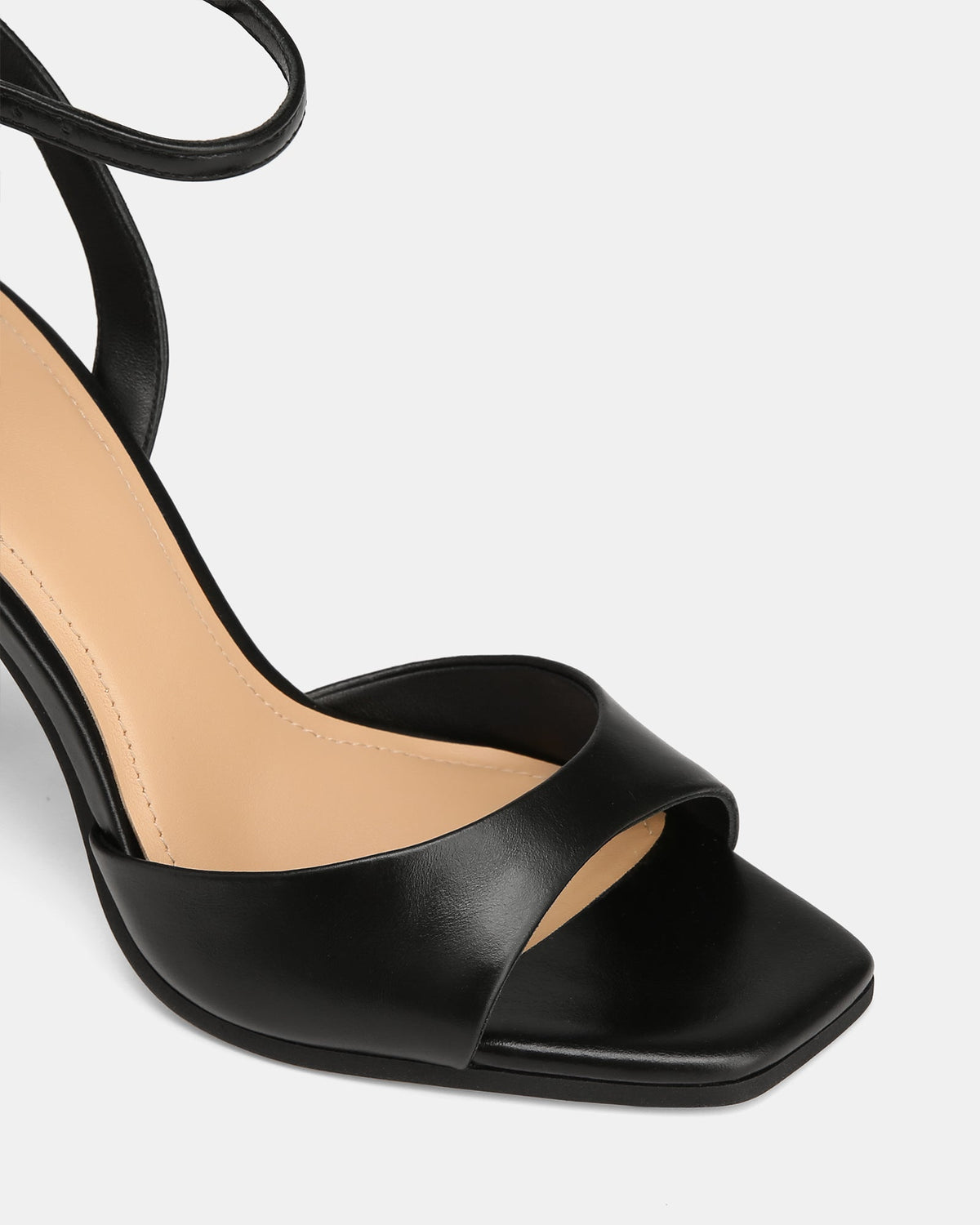 Xandy High Sandal Black Leather
