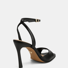 Xandy High Sandal Black Leather