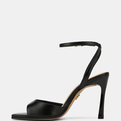 Xandy High Sandal Black Leather