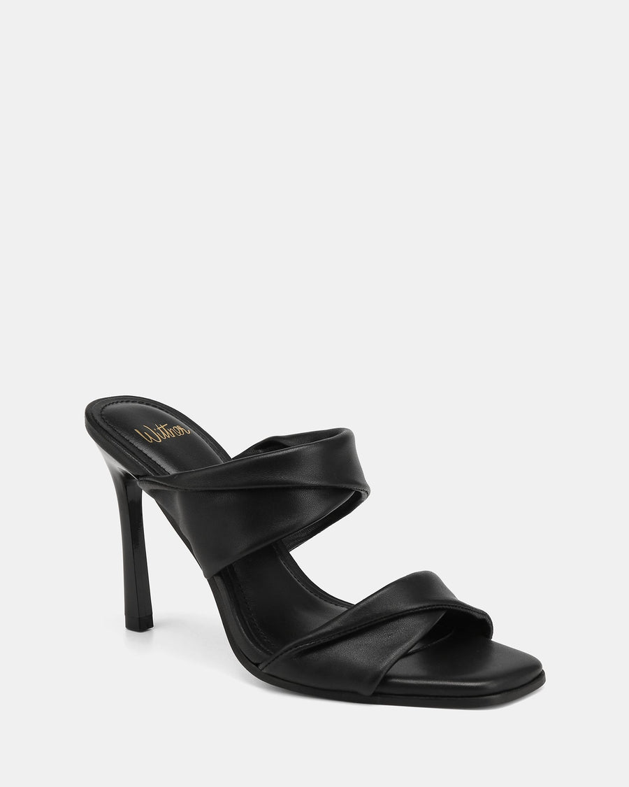 Xia High Sandals Black Leather