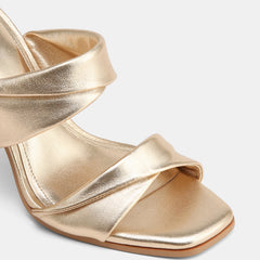 Xia High Sandals Champagne Metallic Leather