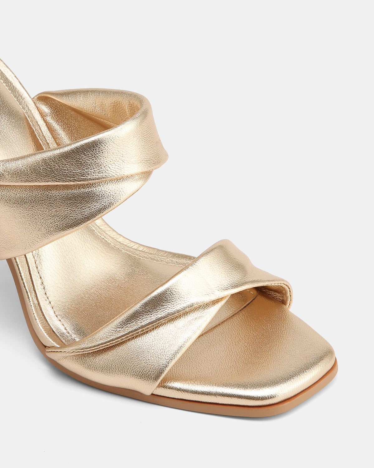 Xia High Sandals Champagne Metallic Leather