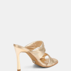 Xia High Sandals Champagne Metallic Leather