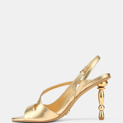 Yen High Sandals Gold Metallic Leather