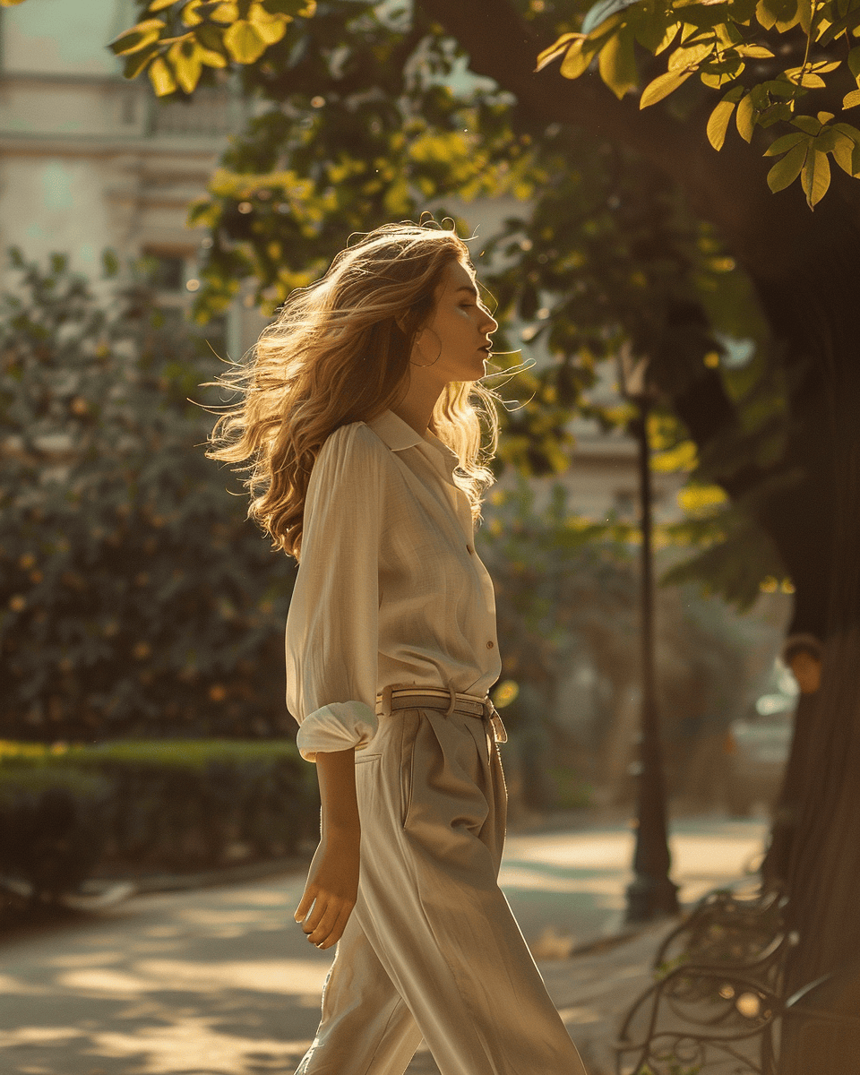 Woman walking in the city