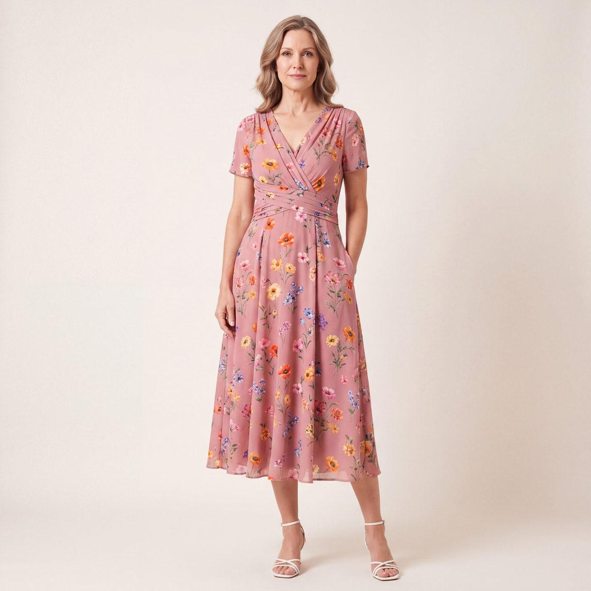 Theresa Floral Twist Waist Dress