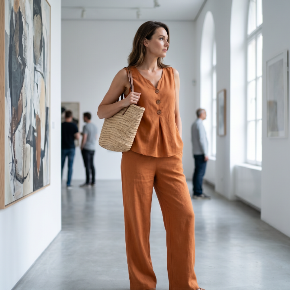 Capri Linen-Blend Two-Piece Set