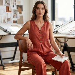 Capri Linen-Blend Two-Piece Set