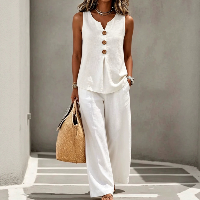 Capri Linen-Blend Two-Piece Set