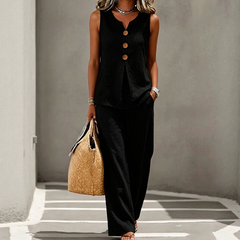 Capri Linen-Blend Two-Piece Set