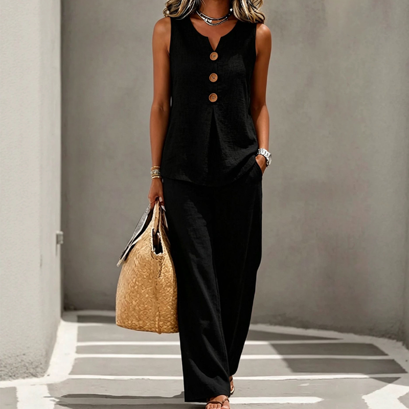 Capri Linen-Blend Two-Piece Set
