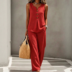 Capri Linen-Blend Two-Piece Set