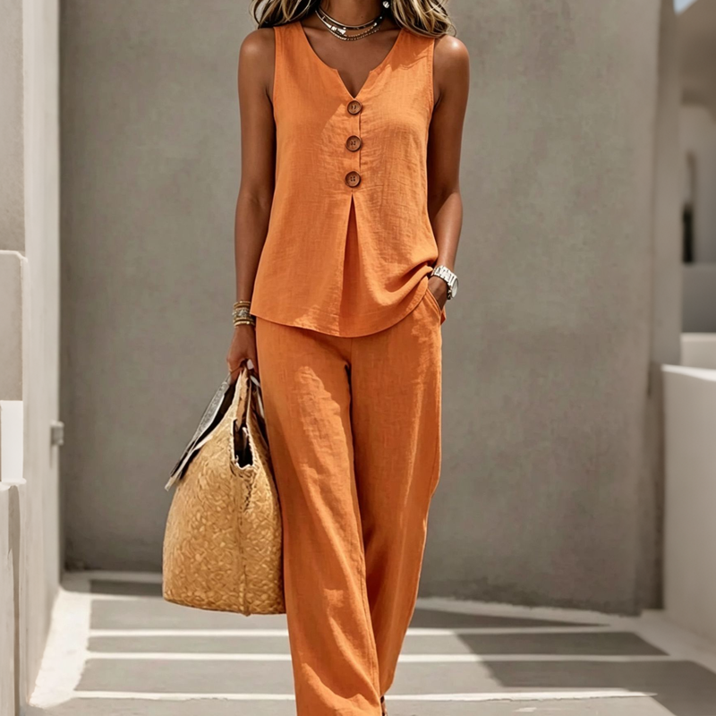 Capri Linen-Blend Two-Piece Set